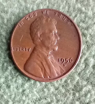 RARE 1956-D Lincoln Wheat Cent L ERROR In VF/XF Condition • $250