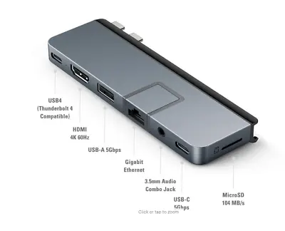 Hyper Drive DUO PRO 7-in-2 USB-C Hub -   (HD575-GRAY) For MacBook Pro/Air • $38.95