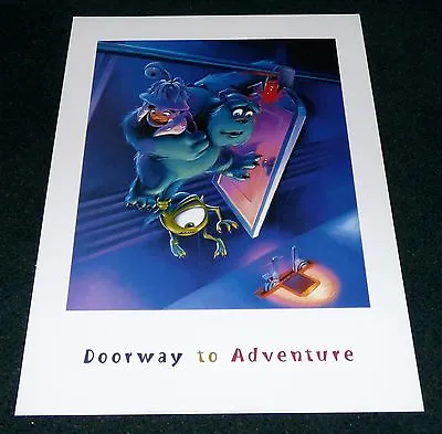 Walt Disney Monsters Inc Doorway To Adventure Poster Print Pixar Mike Sully Boo • $39.95