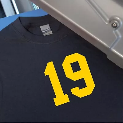 Custom Single Letters And Numbers T-Shirt Heat Transfers Sports Jersey Font • $2.02