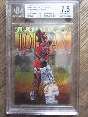 Michael Jordan 1998-99 Metal Universe Precious Metal Gems #1 - 41/50. Bgs 7.5 $$ • $180000