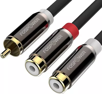 RCA Y Adapter 1 Male To 2 Female Stereo Audio Subwoofer Cable Gold Plated 8In • $11.99