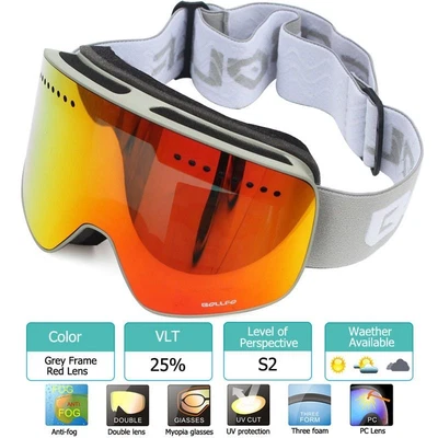 $14.99 • Buy Polarized Ski Goggles Magnetic Double Layer Ski UV400 Snowboard Goggles Glasses