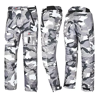 £33.99 • Buy Motorbike Motorcycle Waterproof Cordura Textile Trousers Pants ArmoursBLACK/CAM0