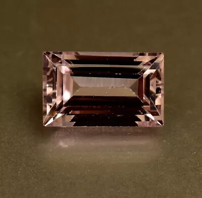 Treated  Pink Morganite 7.25   Certified Baguette Cut Loose Gemstone For Ring • $3.25