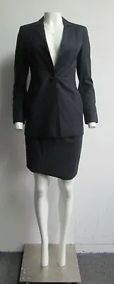MOSCHINO CHEAP & CHIC Navy Pinstripe Skirt Suit W/ Contrast Stitching Size 6 • $170