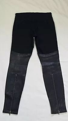 J Brand Vicious Black Denim Lamb Leather Jeans Tag Size 25 • $36