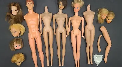 Lot Of 1965 1966 Twist & Turn Barbie Talking Ken Midge & Misc Unknown Doll Parts • $59.99