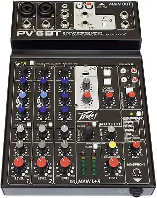 Peavey PV 6 BT 6 Channel Compact Mixer With Bluetooth • $169