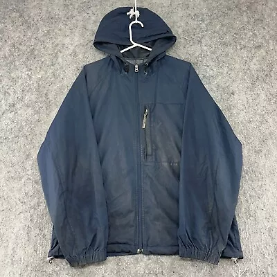 Eddie Bauer Jacket Mens Medium Blue Full Zip Mesh Lined Windbreaker Rain Coat • $2.99