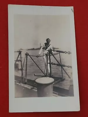 REAL PICTURE POSTCARD - WWII Military Ship-Navy Picture- Vintage SAILOR • $10