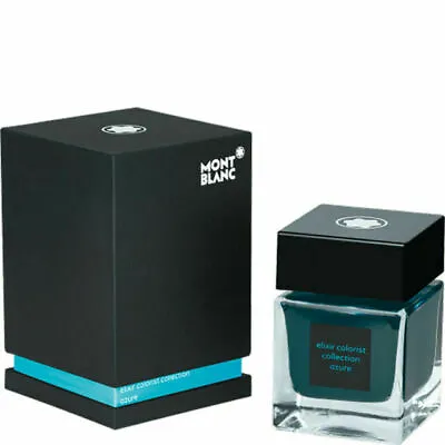 Montblanc  Fountain Pen Ink Elixir Azure Ink  Inkwell 50ml  New In Box 116544 • $99.50