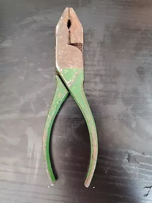 Lineman's Wire Cutter Pliers Made In England FT53 Green Handle 6  Vintage  • $8.99