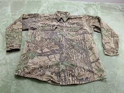 Cabelas Mens Size XLT Outdoor Gear Green Camouflage Long Sleeve Shirt Y2K • $13.79