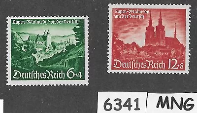 #6341    MNG Stamp Set  1940 Eupen & Malmedy /   Sc B174-175 Third Reich Germany • $4.99