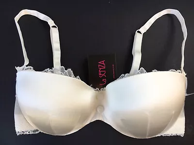 La Senza Strapless Padded Silk & Lace Push Up Bra 32E 34A & 34D - Ivory BNWT • £24.99