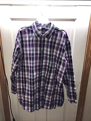 JF Ferrar Men’s Long Sleeve Shirt XXL Size 18 Slim Fit Purple • $14.99