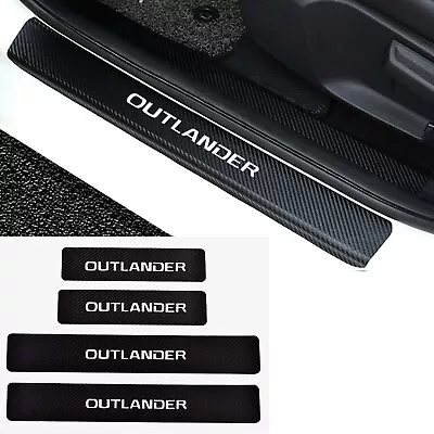 4Pcs Carbon Fiber Leather Car Door Sill Stickers For Mitsubishi Outlander • $13.34