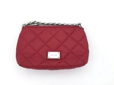 Michael Kors Hamilton Quilt Pouchette Wallet Genuine Leather (Red) • $75