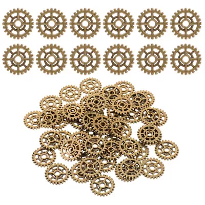  50 Pcs Alloy Fittings Antique Steampunk Gear Cog Charms DIY • £8.29