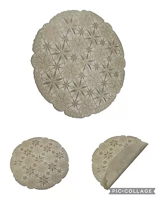 £3.15 • Buy Pvc Beige Round Lace Effect Table Place Mats Home Christmas Weddings Table Decor