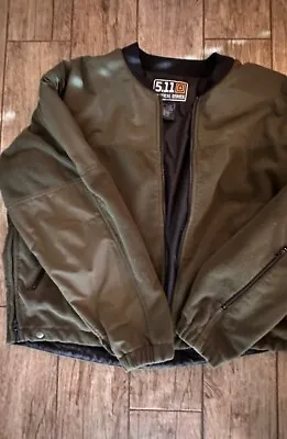 5.11 Tactical Series Fleece Full Zip Up Green Work Bomber Jacket Men's XLarge • $25