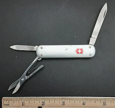 Victorinox Money Clip 74mm Swiss Army Knife Silver Alox Smooth - Scissors • $34.92