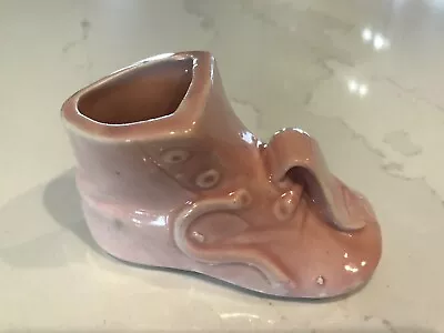 Vintage Mccoy Pottery Pink Glazed Baby Shoe Planter Approx. 4 1/2  X 2  • $12.99