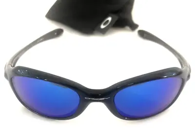 RARE OAKLEY XS FIVES SUNGLASSES Polished Black Frames W/ Blue Iridium Lenses • $359.99