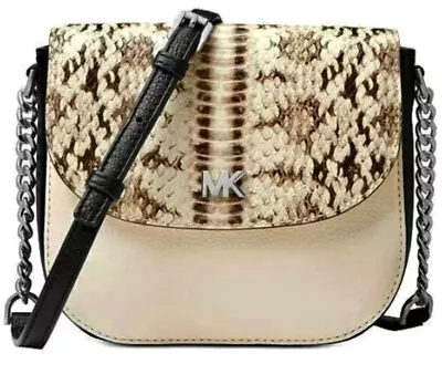 MK Michael Kors Python Half Dome Crossbody Leather  Purse EXCELLENT $258 Retail • $49.99