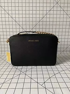 Michael Kors Jet Set Large East West Crossbody Black Saffiano Bag Handbag • $79