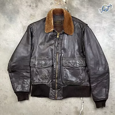 Vintage 50s Werber Sportswear G1 MIL J-7823 (AER) USN Flight Jacket Size 38 • $475