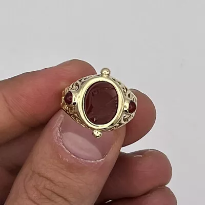 $299.99 • Buy Vintage Carnelian Intaglio 14k Yellow Gold Ring Signet Size 6.75