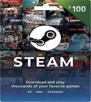 Steam Gift Card Pc Prepaid Gift Card Gaming Card Game Gift Card • $165.38