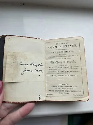 Antique Vintage Victorian Miniature Oxford Book Common Prayer Red Leather Pocket • £20