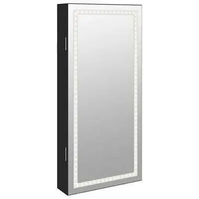 Mirror Jewellery Cabinet With LED Lights Wall Mounted Bathroom Mirrors Storage • £86.95