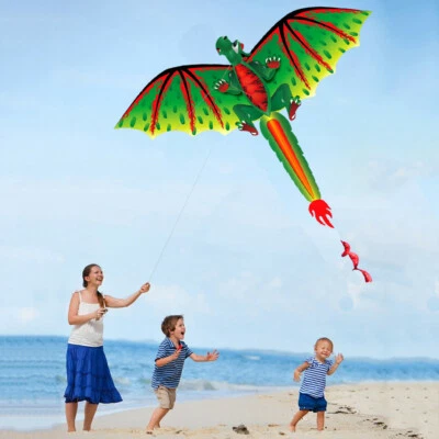 $31.63 • Buy Fun Toys For Kids Play - 3D Dragon With Tail Kite Large Line Outdoor Flying HB