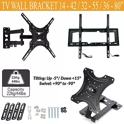 TV Wall Bracket With Different Sizes Support Upto 72 Inch LED LCD Tilt Swivel UK • £10.80