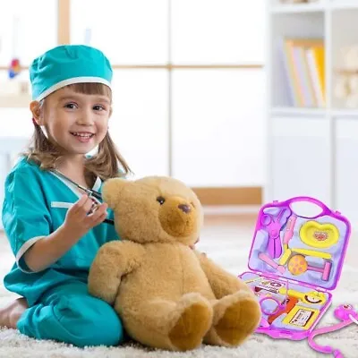 14PCS Kids Doctor Nurse Toys Medical Set Role Play Kit Hard Carry Case For 3+ UK • £9.90