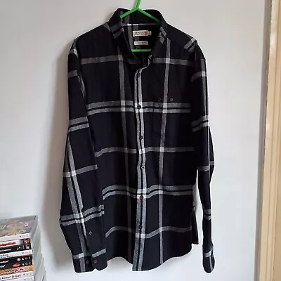 Farah Mens Long Sleeve Padded Shirt Regular Fit Size Large VGC Cotton Polyester • £9.99