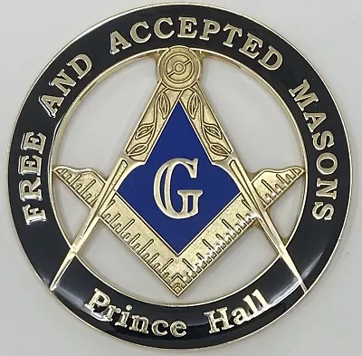 New Prince Hall Affiliated Masonic Car Emblem In Black With Blue • $13.99