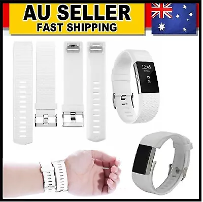 $7.99 • Buy Replacement Wristband Fitbit Charge 2 Band Various Silicone White Watch Strap AU
