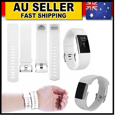 $7.99 • Buy Replacement Wristband Fitbit Charge 2 Band Various Silicone White Watch Strap AU