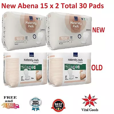 2 X Abena Premium Maternity Pads 15-Piece X 2 Packs Disposable Sanitary Pads UK • £13.67
