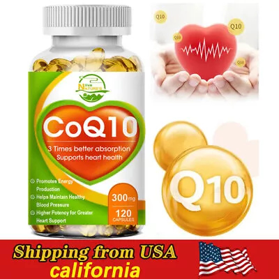 COQ 10 Coenzyme Q-10 300mg Increase Energy & Stamina Support Heart Health 120PC • $13.99