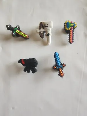 PVC Wristband And Shoe Charms 5 Piece Minecraft Weapons And Monsters Jibbitz  • $5.99