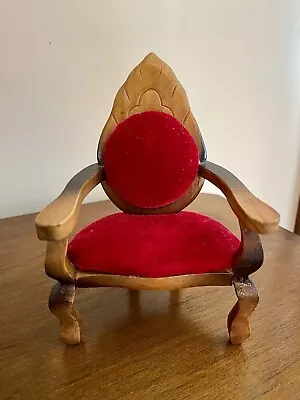 Red Velvet Wooden Furniture Doll Chair -6”h. • $9.90