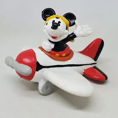 Vintage Mickey Mouse Pilot In Plane PVC Figure Applause Sky's The Limit Airplane • $14.99