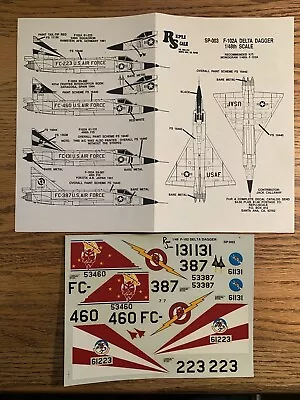 1/48 1:48 Repli-Scale Decals: SP-003 F102A DELTA DAGGER DECALS • $13.50