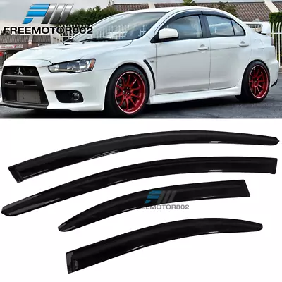 Fits 08-17 Mitsubishi Lancer Slim Style Window Visors Rain Sun Guard Deflector • $26.35